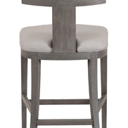 Fabien - Mid-Century Modern Beige Linen + Grey Wash Counter Chair - image 3
