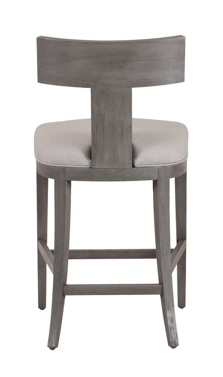 Fabien - Mid-Century Modern Beige Linen + Grey Wash Counter Chair - image 3