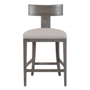 Fabien - Mid-Century Modern Beige Linen + Grey Wash Counter Chair - image 5