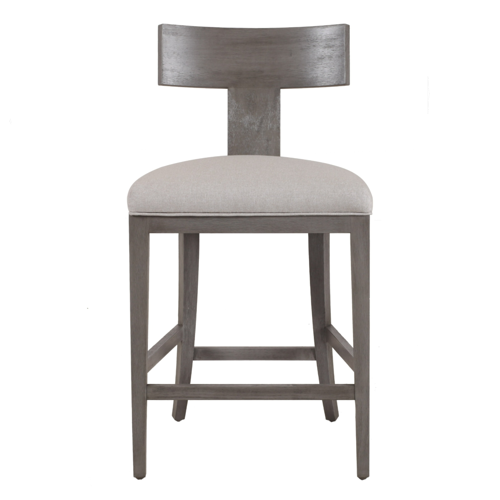 Fabien - Mid-Century Modern Beige Linen + Grey Wash Counter Chair - image 5