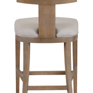 Fabien - Mid-Century Modern Beige Linen + Wood Counter Chair - image 3