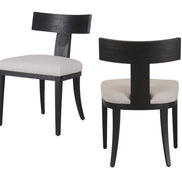 Fabien - Mid-Century Modern Beige Linen + Black Walnut Dining Chair (Set of 2) - image 5