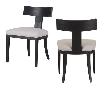 Fabien - Mid-Century Modern Beige Linen + Black Walnut Dining Chair (Set of 2) - image 5