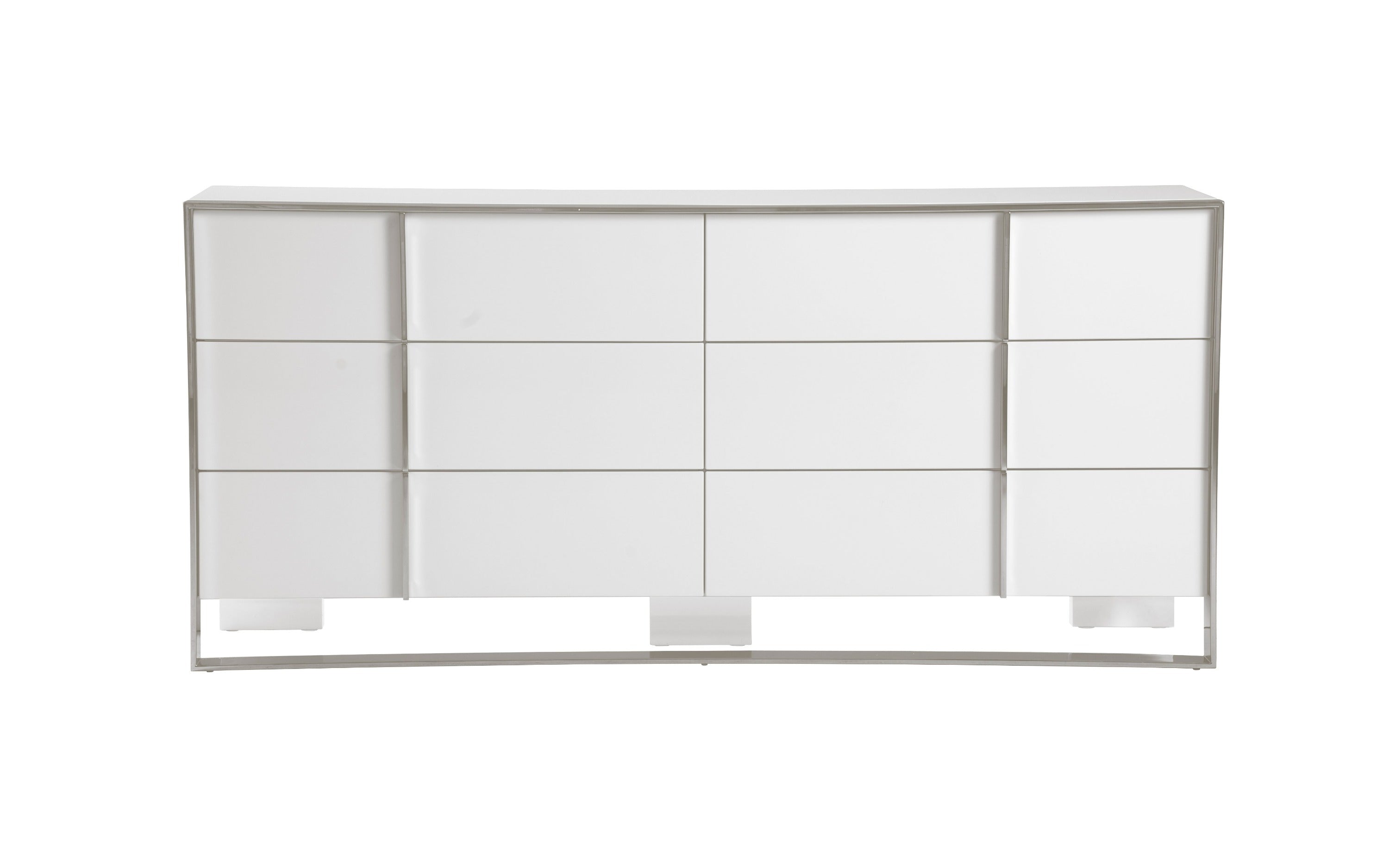 Cartier - Modern White + Stainless Steel Dresser - image 4