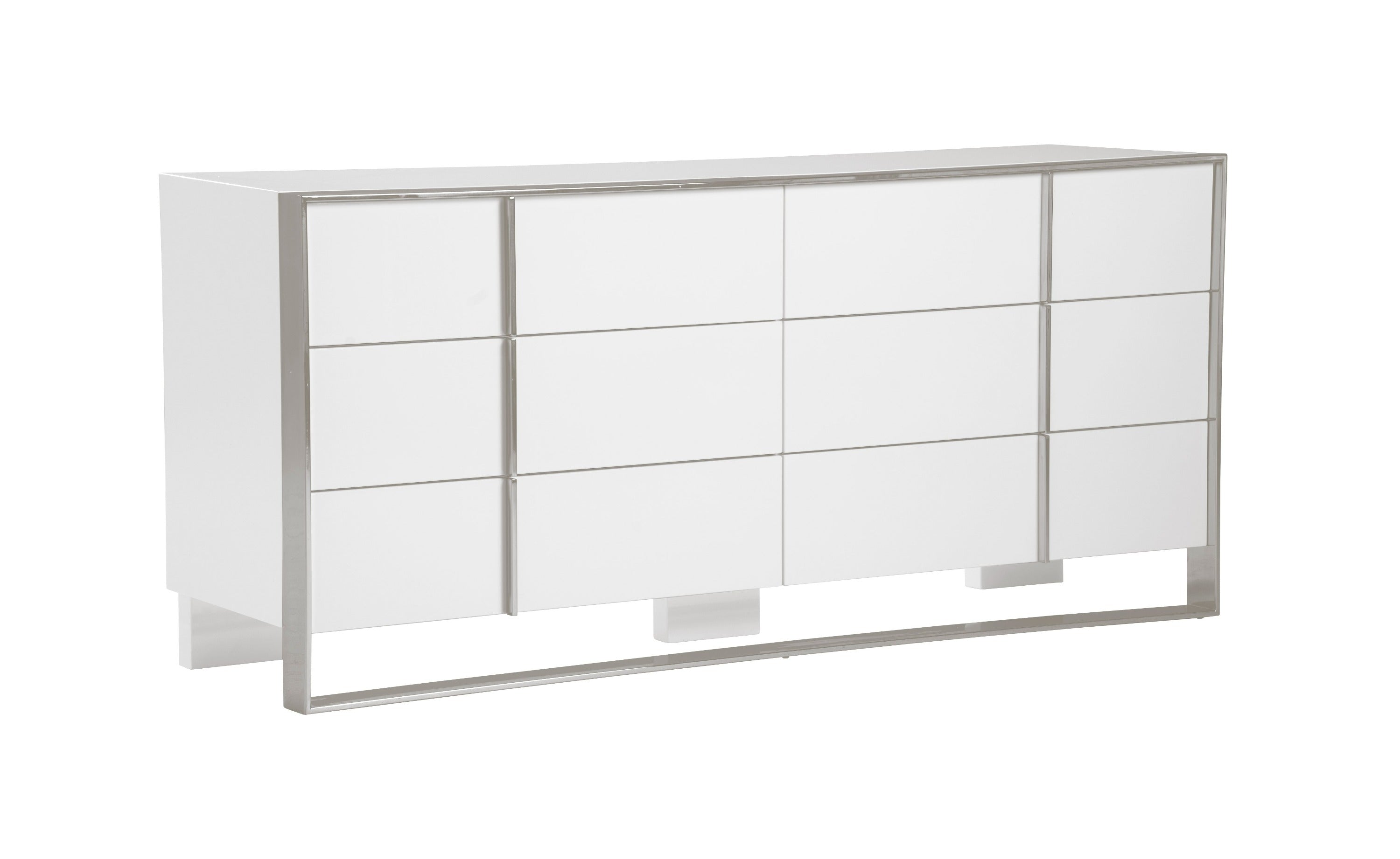 Cartier - Modern White + Stainless Steel Dresser - image 5