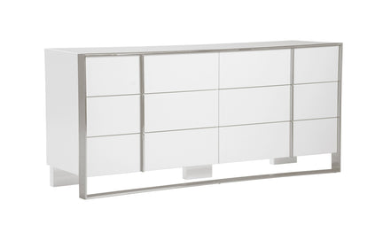 Cartier - Modern White + Stainless Steel Dresser - image 5