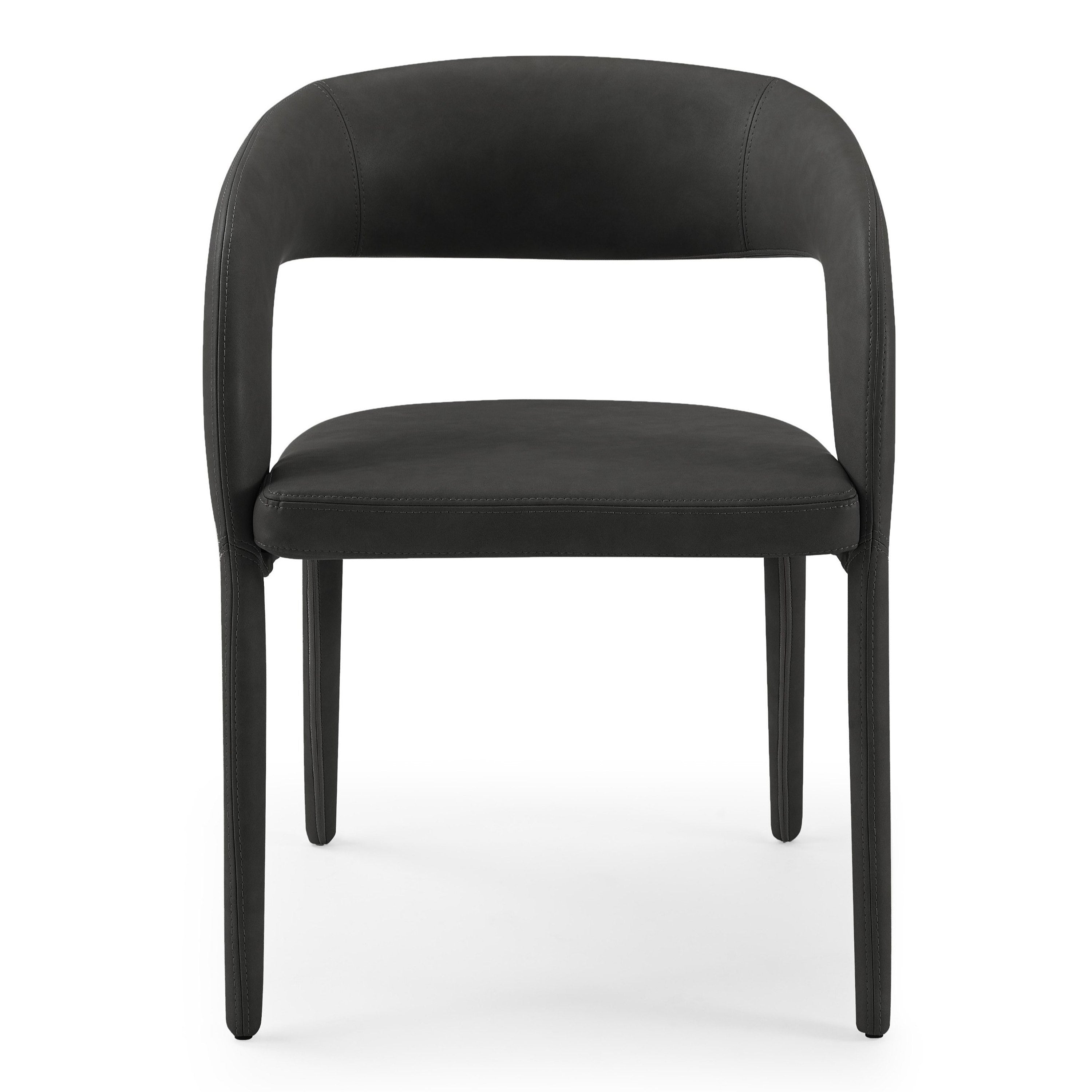 Faerron - Modern Black Leatherette Dining Chair