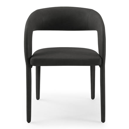Faerron - Modern Black Leatherette Dining Chair