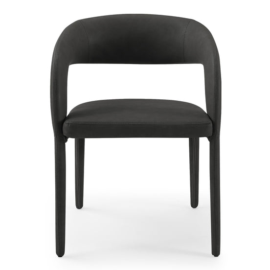 Faerron - Modern Black Leatherette Dining Chair