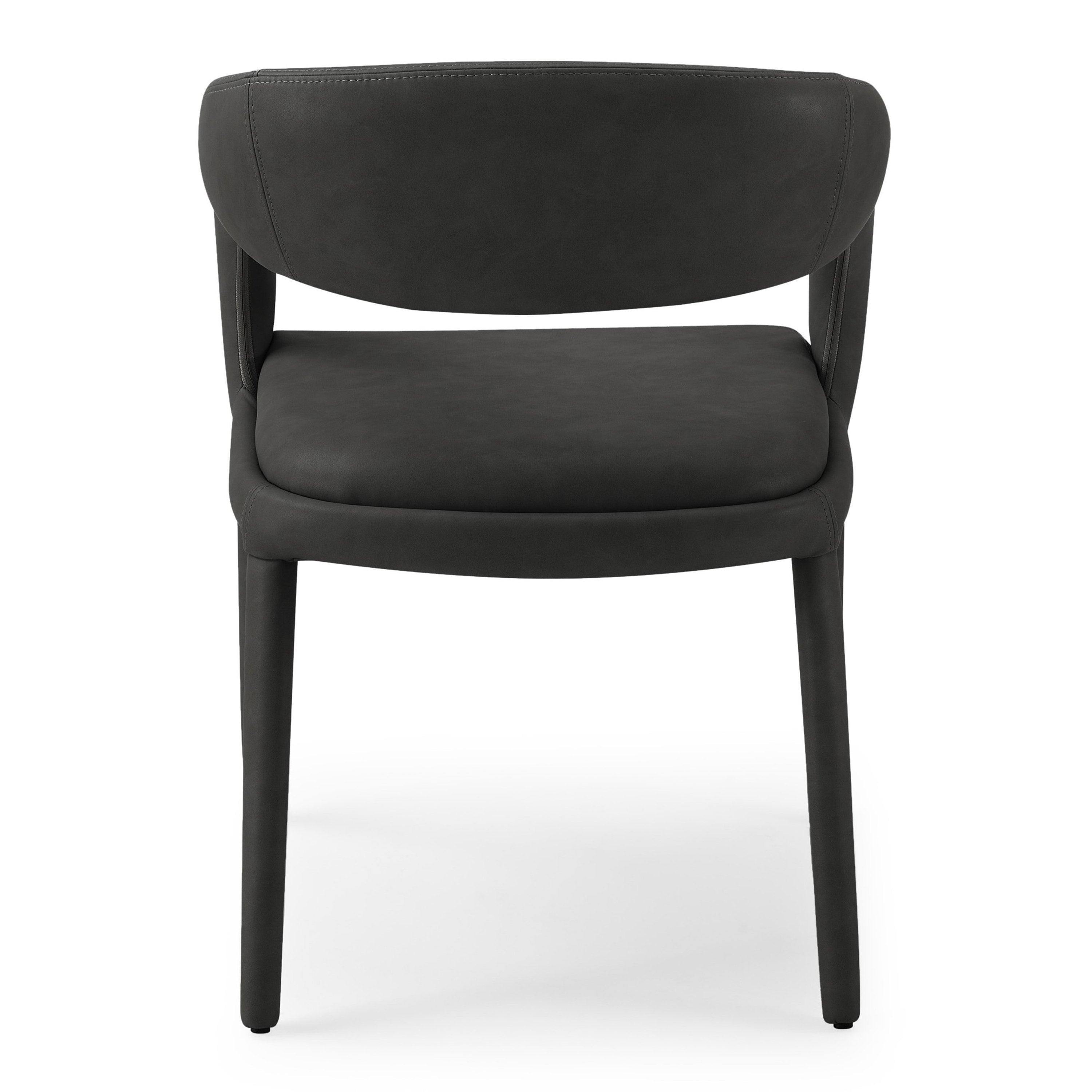 Faerron - Modern Black Leatherette Dining Chair - image 2