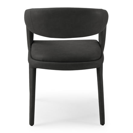 Faerron - Modern Black Leatherette Dining Chair - image 2