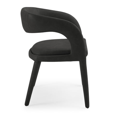 Faerron - Modern Black Leatherette Dining Chair - image 3