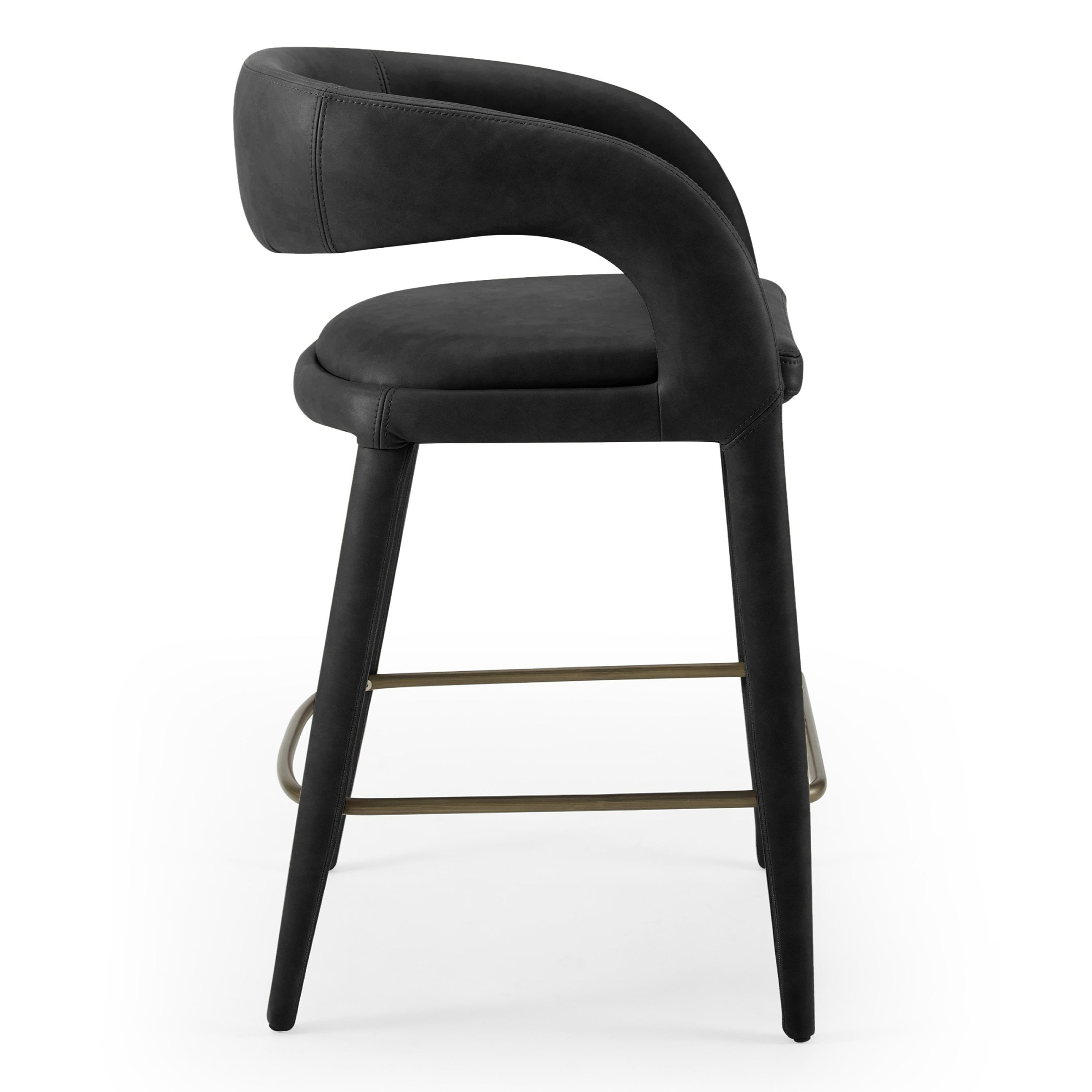 Faerron - Modern Black Leatherette Counter Chair - image 2