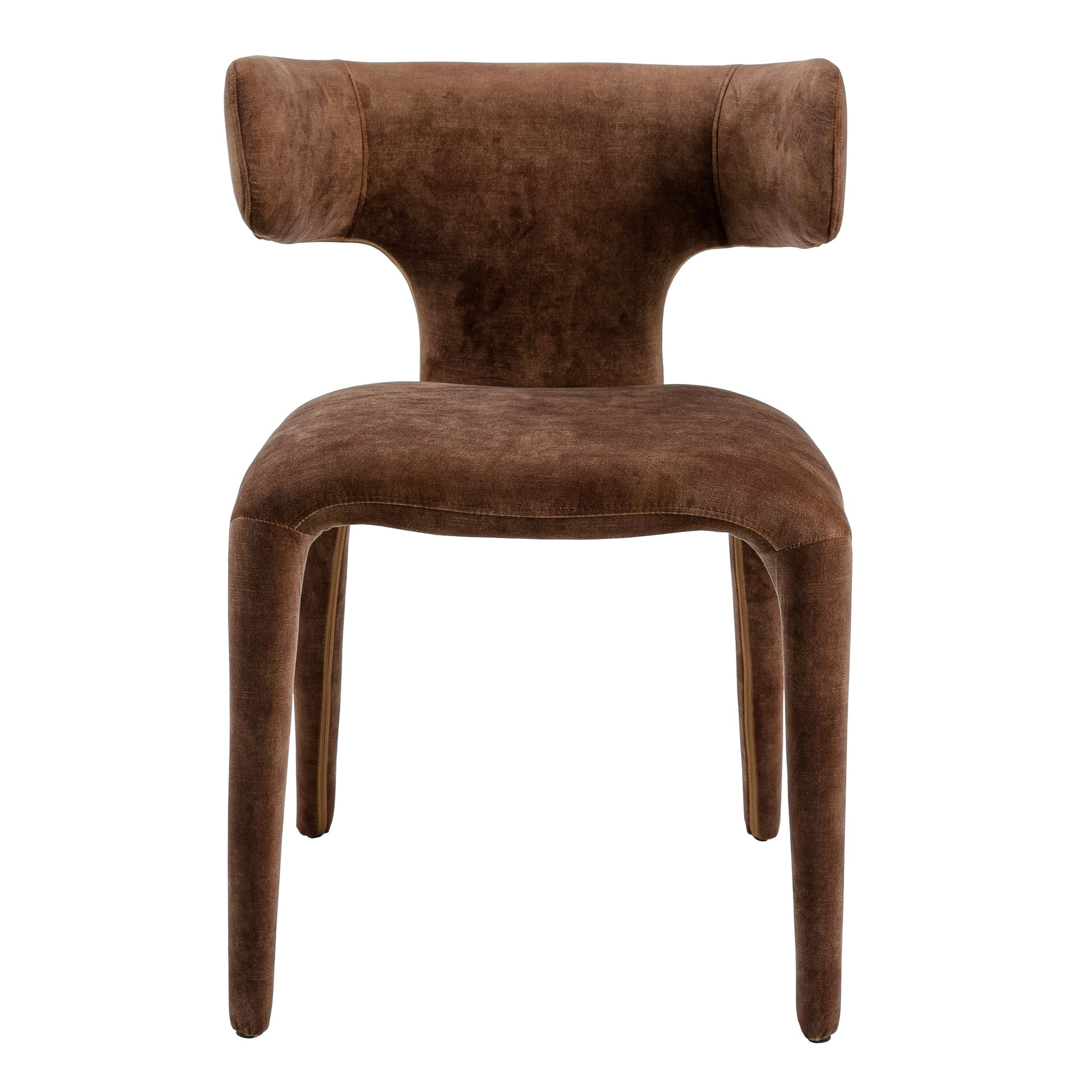 Saehee - Modern Camel Velvet Fabric Dining Chair - image 2