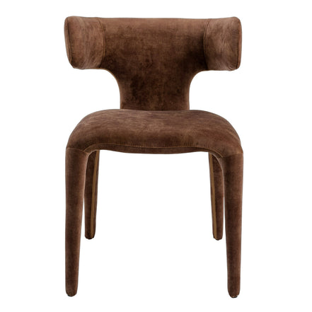Saehee - Modern Camel Velvet Fabric Dining Chair - image 2