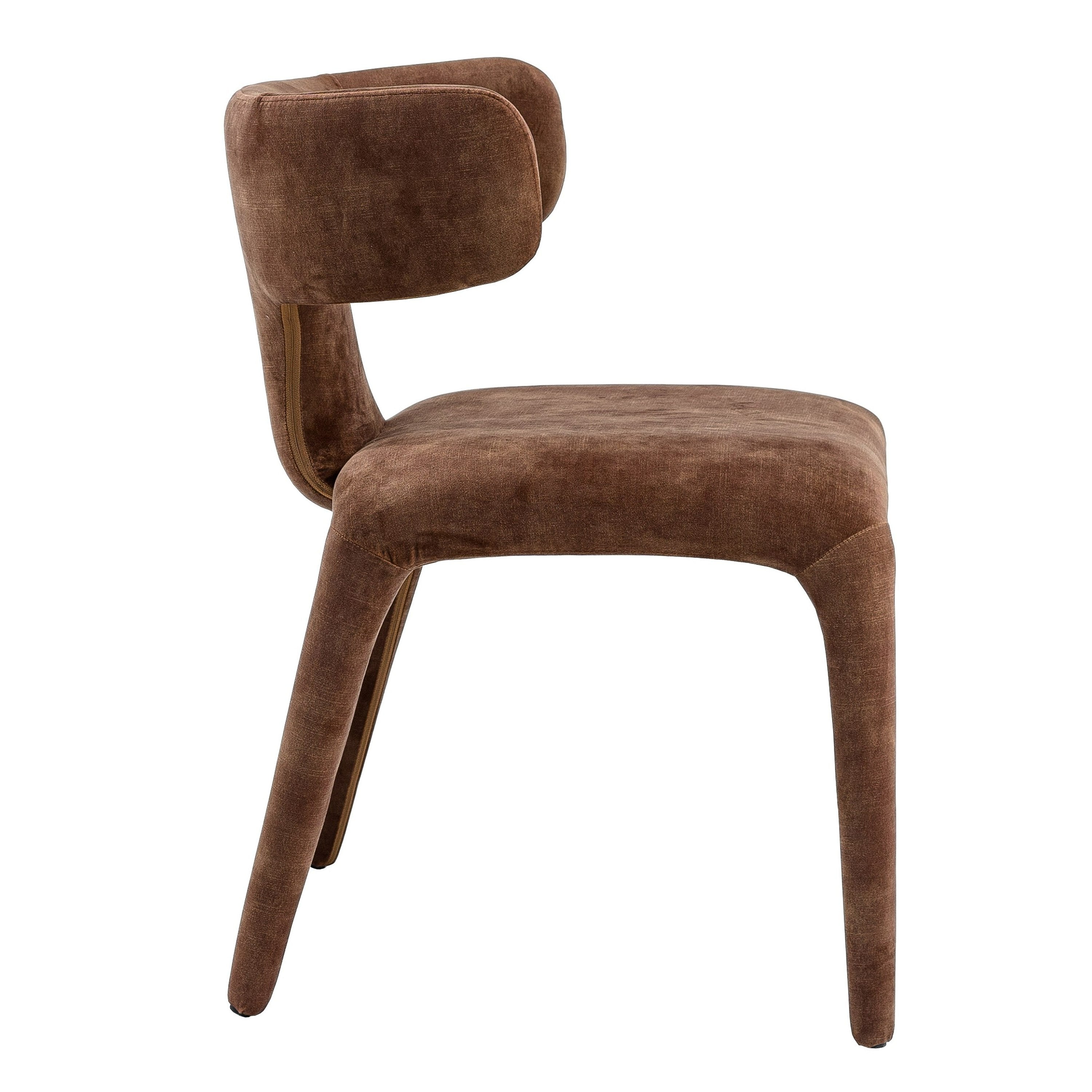 Saehee - Modern Camel Velvet Fabric Dining Chair - image 3