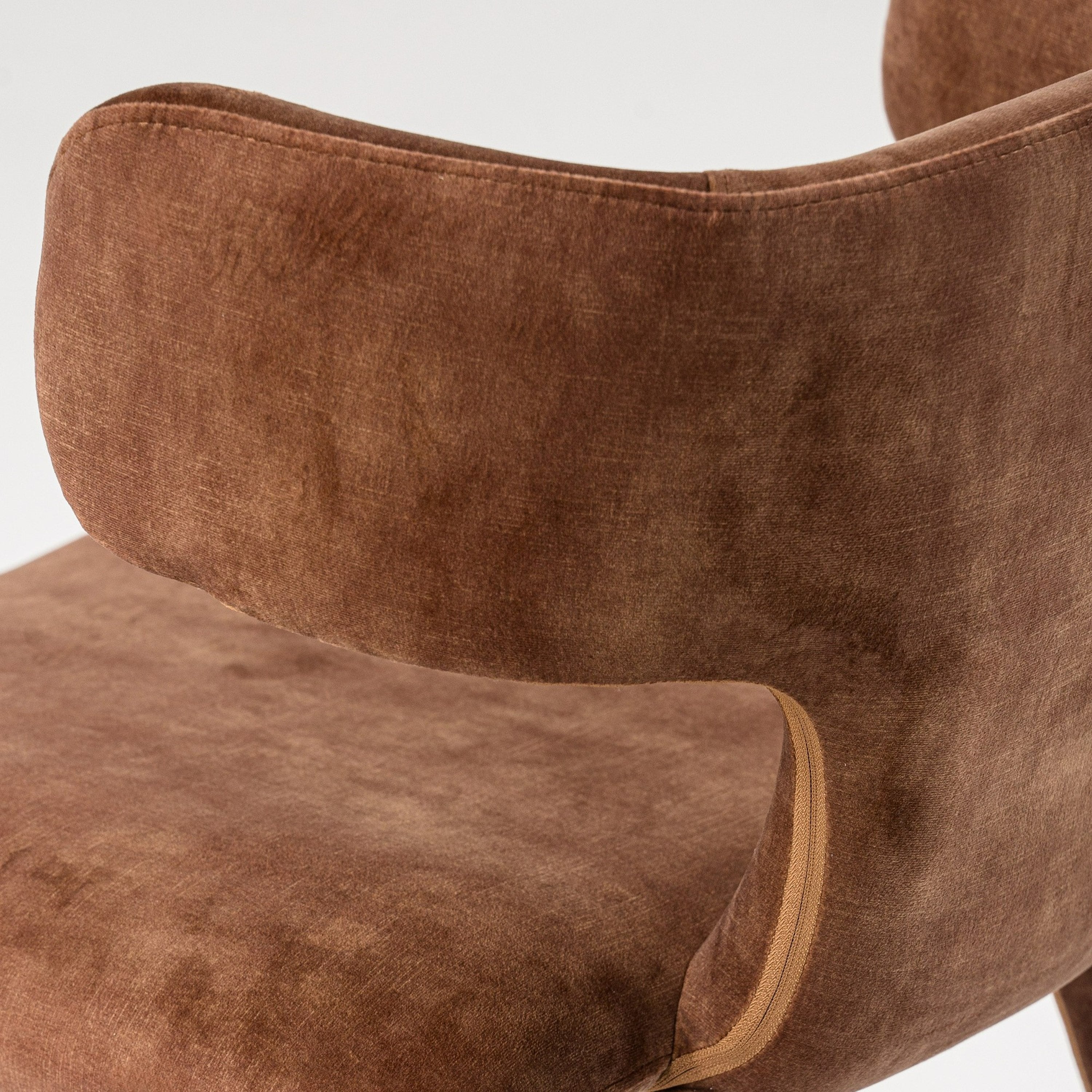 Saehee - Modern Camel Velvet Fabric Dining Chair - image 5