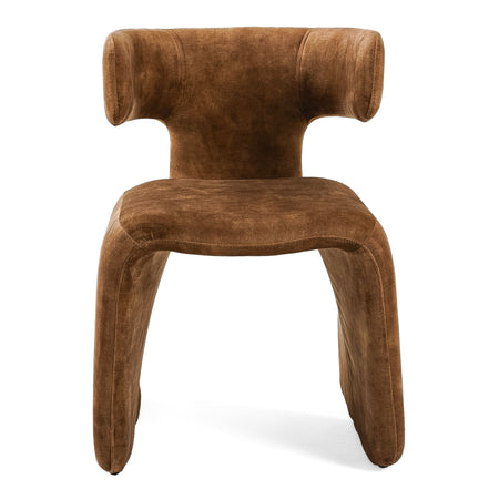 Bergman - Modern Camel Velvet Dining Chair - image 4