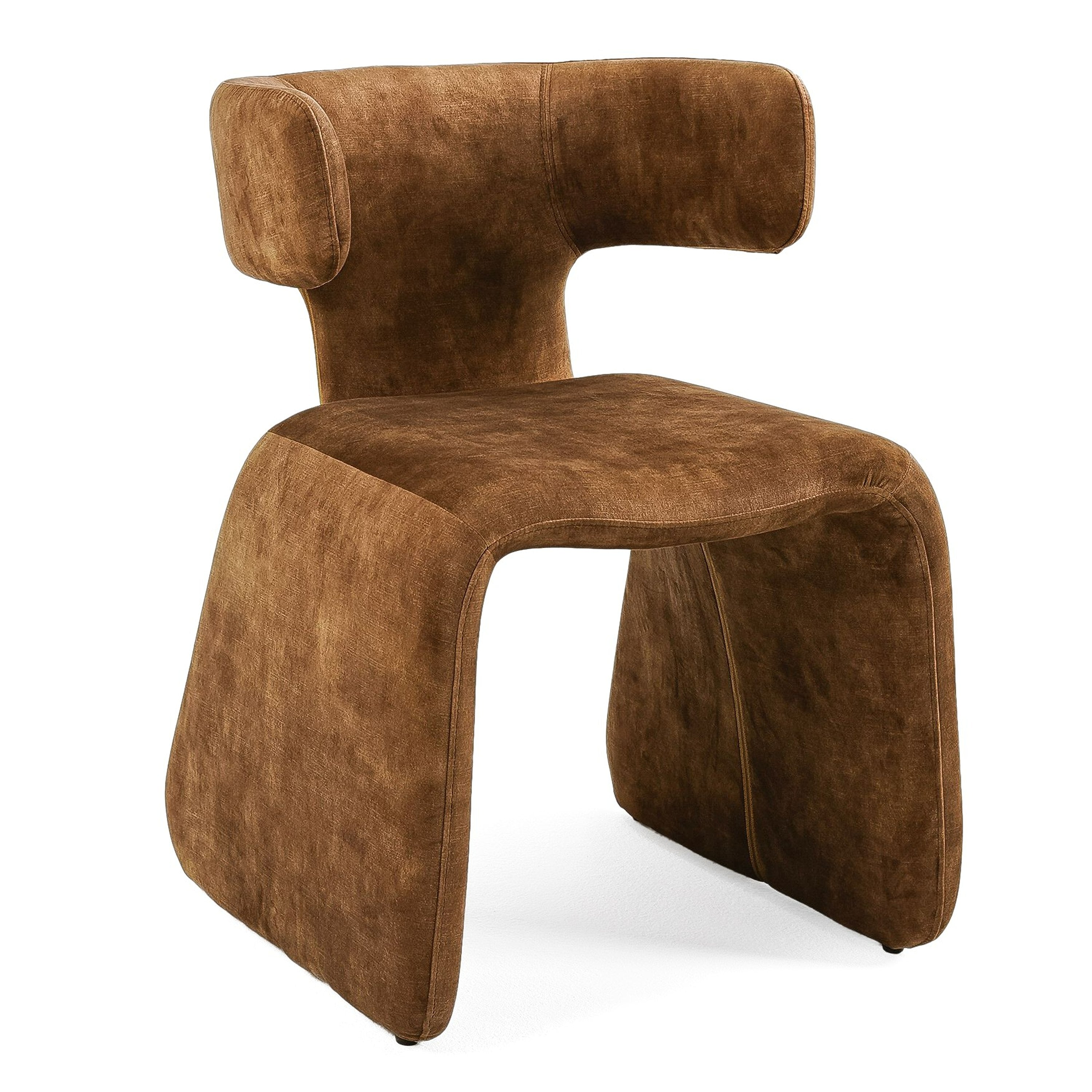 Bergman - Modern Camel Velvet Dining Chair - image 3