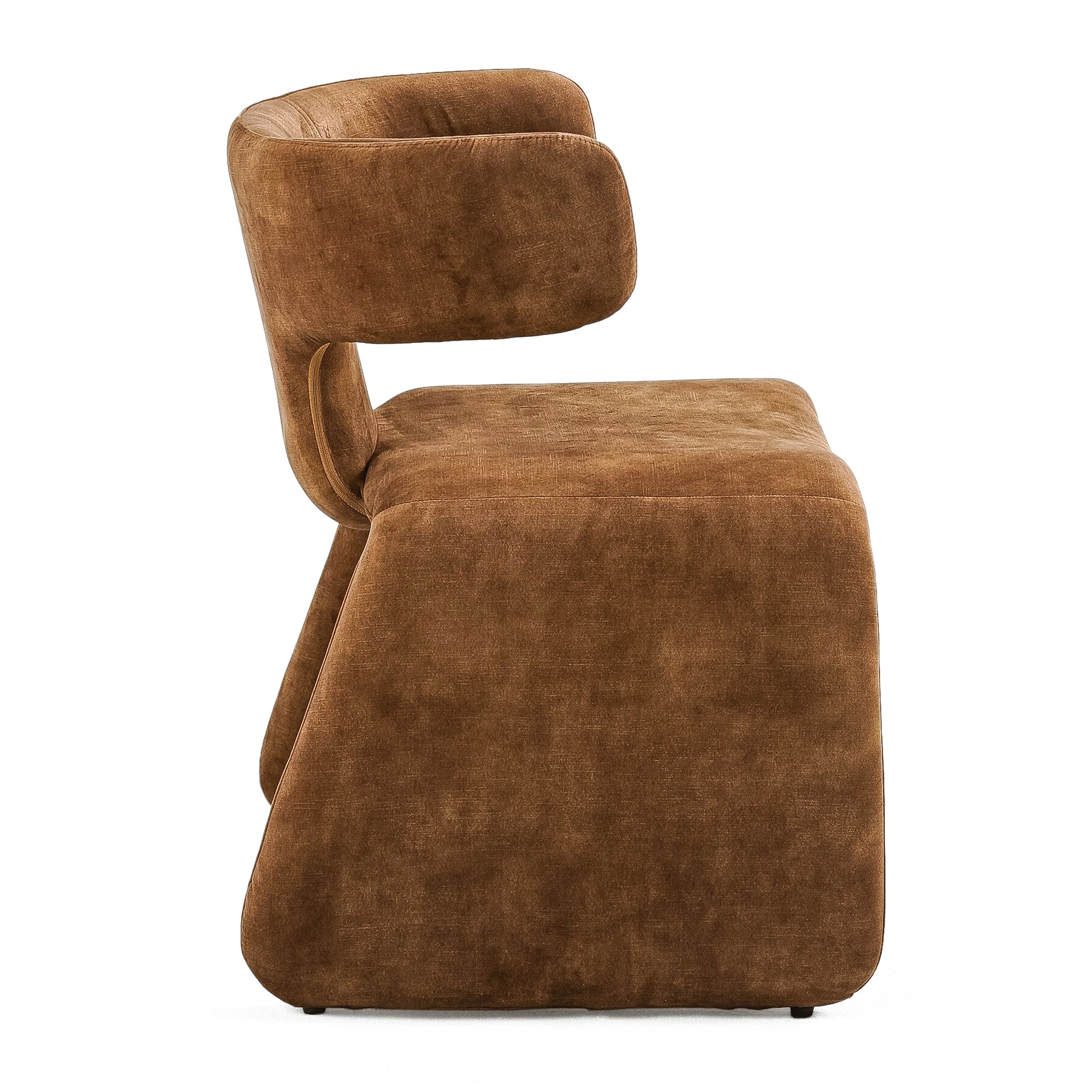 Bergman - Modern Camel Velvet Dining Chair - image 5