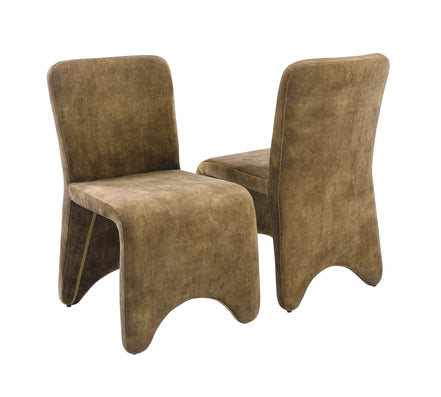 Ditka - Modern Camel Velvet Dining Chair (Set of 2) - image 3