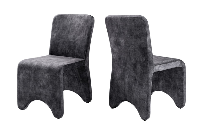 Ditka - Modern Grey Velvet Dining Chair (Set of 2)