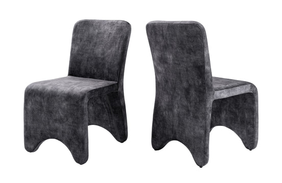 Ditka - Modern Grey Velvet Dining Chair (Set of 2)