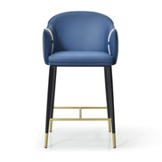Calderon - Modern Blue & Beige Vegan Leather Counter Chair