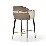 Calderon - Modern Brown & Beige Vegan Leather Counter Chair - image 2