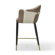 Calderon - Modern Brown & Beige Vegan Leather Counter Chair