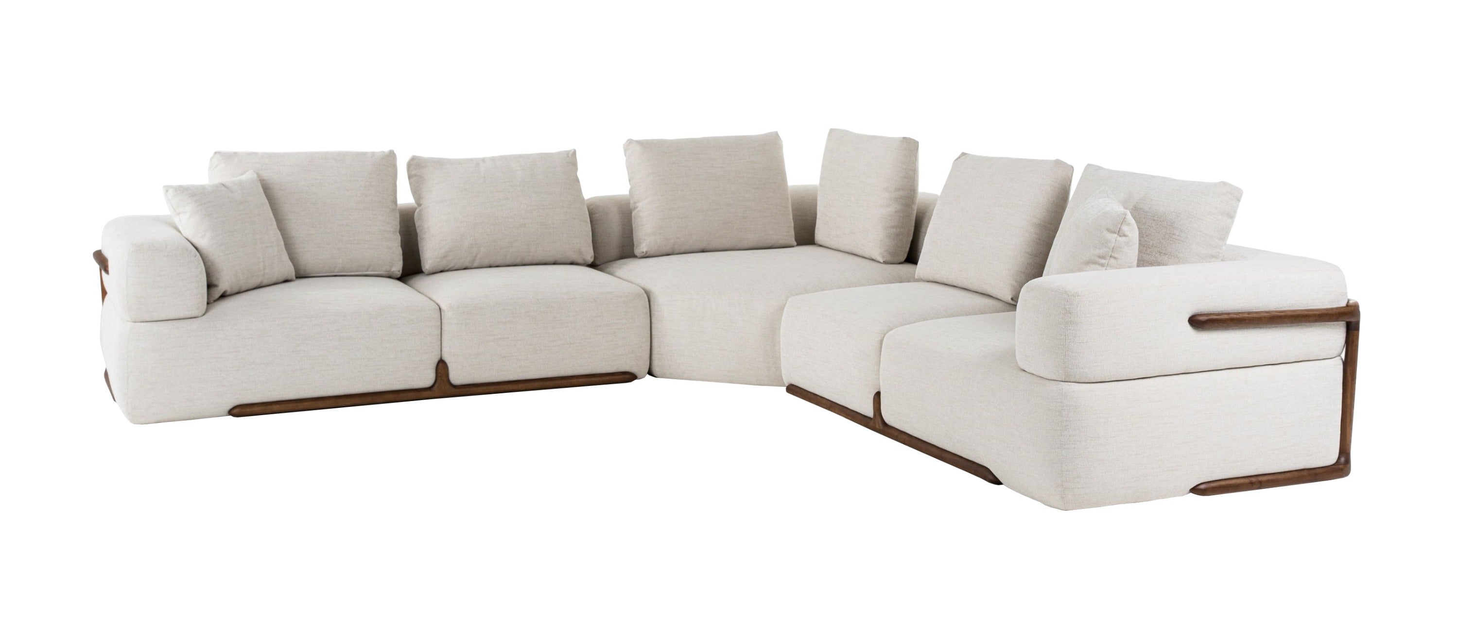 Simone - Modern Off-White Fabric Sectional Sofa - image 2