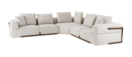 Simone - Modern Off-White Fabric Sectional Sofa - image 2