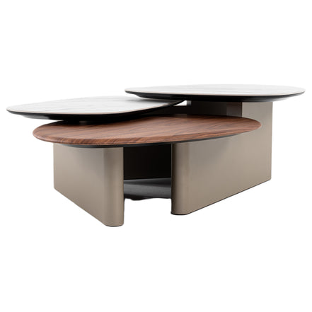 Robson - Modern Ceramic + Walnut Coffee Table - image 3