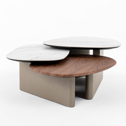 Robson - Modern Ceramic + Walnut Coffee Table - image 2