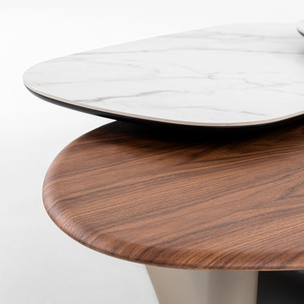 Robson - Modern Ceramic + Walnut Coffee Table - image 4