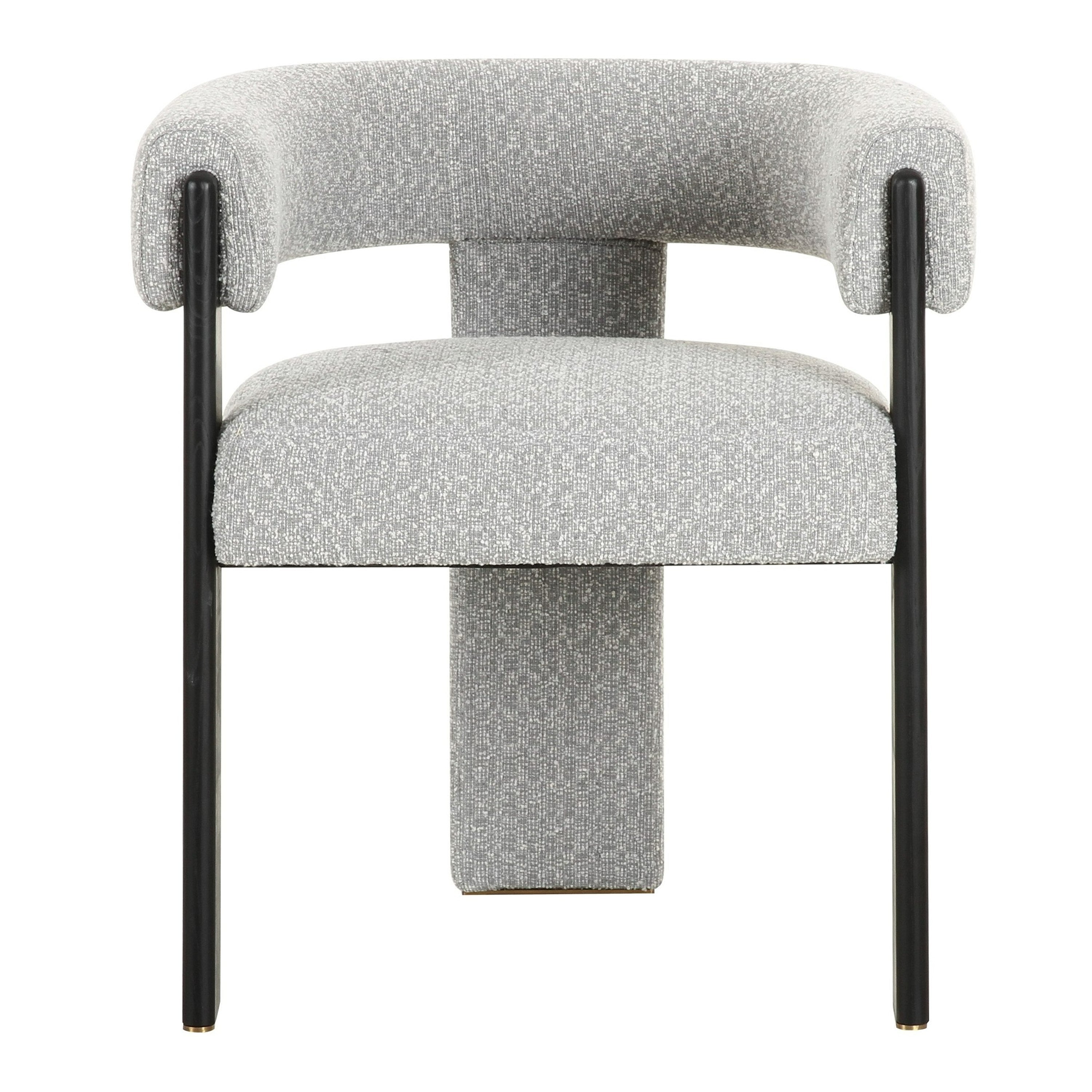 Kenmare - Modern Light Grey Fabric + Black Dining Chair - image 2