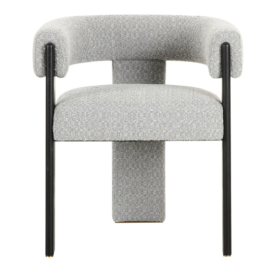 Kenmare - Modern Light Grey Fabric + Black Dining Chair - image 2