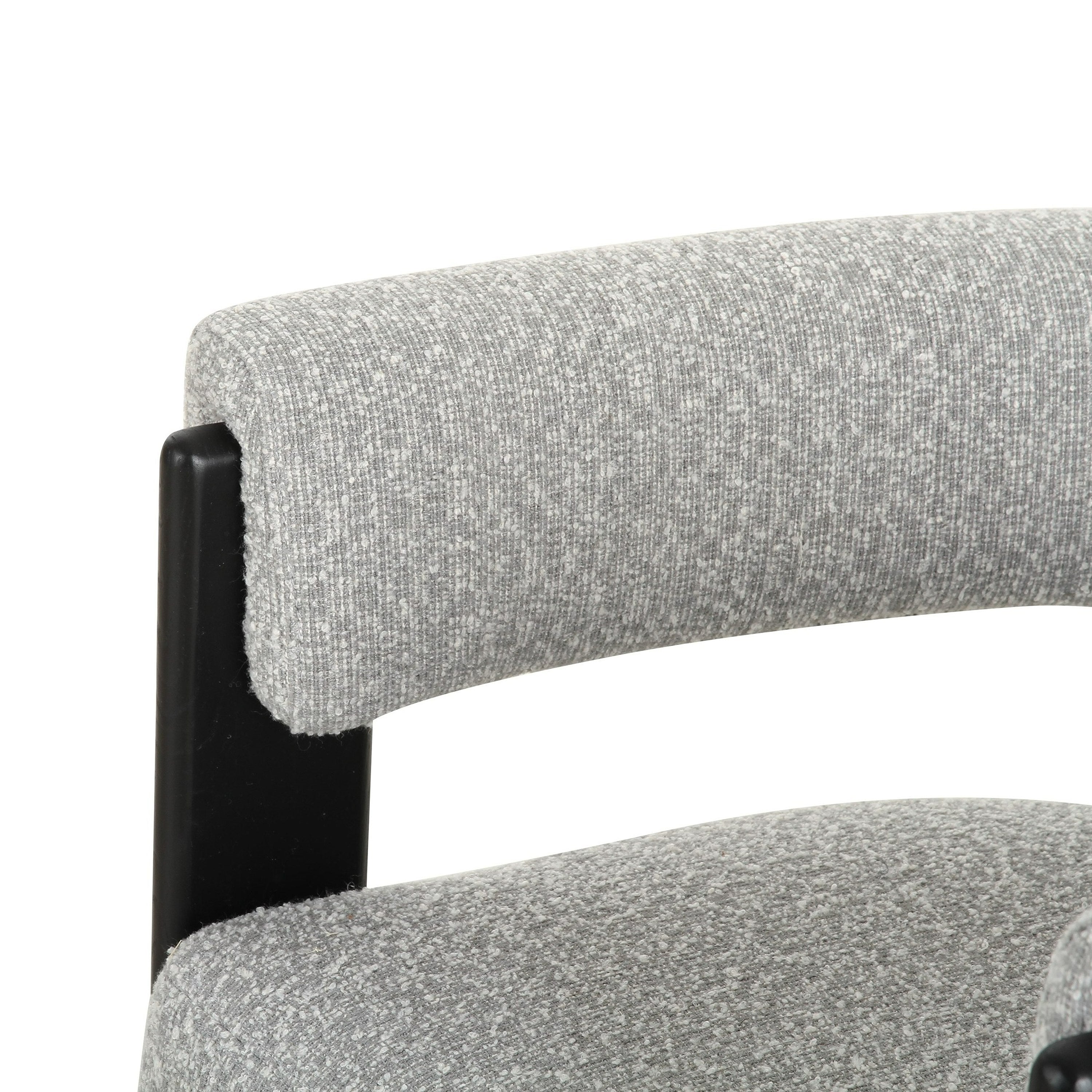 Kenmare - Modern Light Grey Fabric + Black Dining Chair - image 5