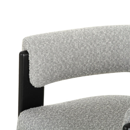 Kenmare - Modern Light Grey Fabric + Black Dining Chair - image 5