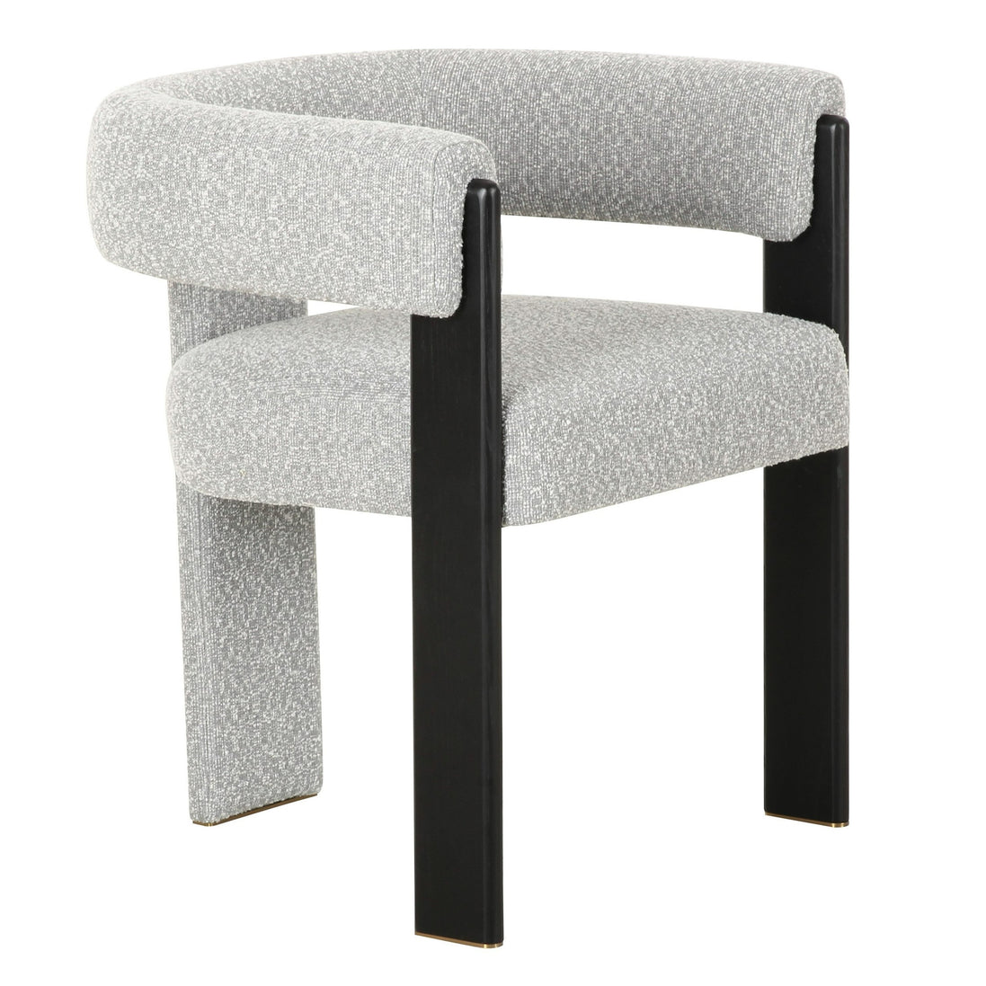 Kenmare - Modern Light Grey Fabric + Black Dining Chair