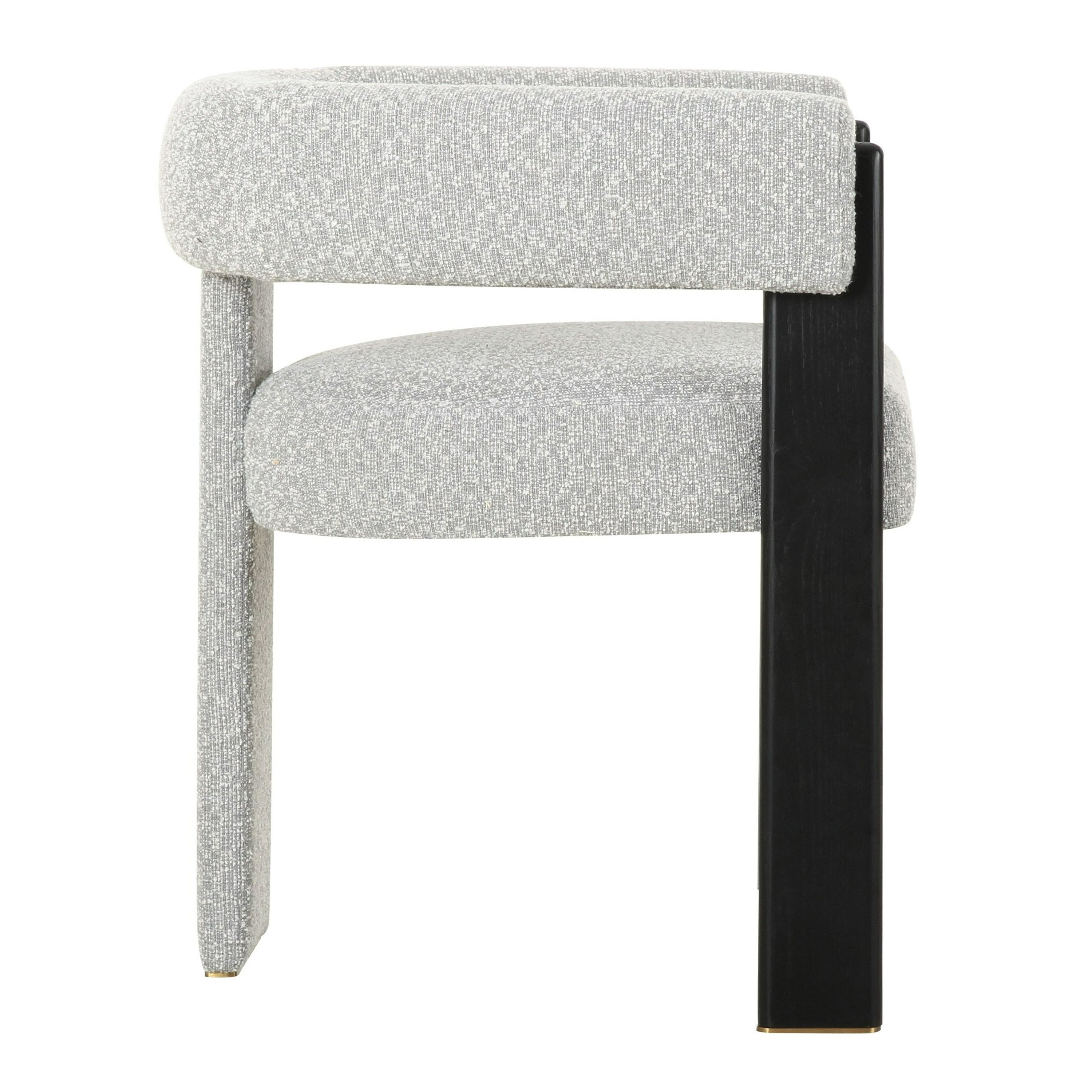 Kenmare - Modern Light Grey Fabric + Black Dining Chair - image 3