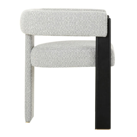 Kenmare - Modern Light Grey Fabric + Black Dining Chair - image 3