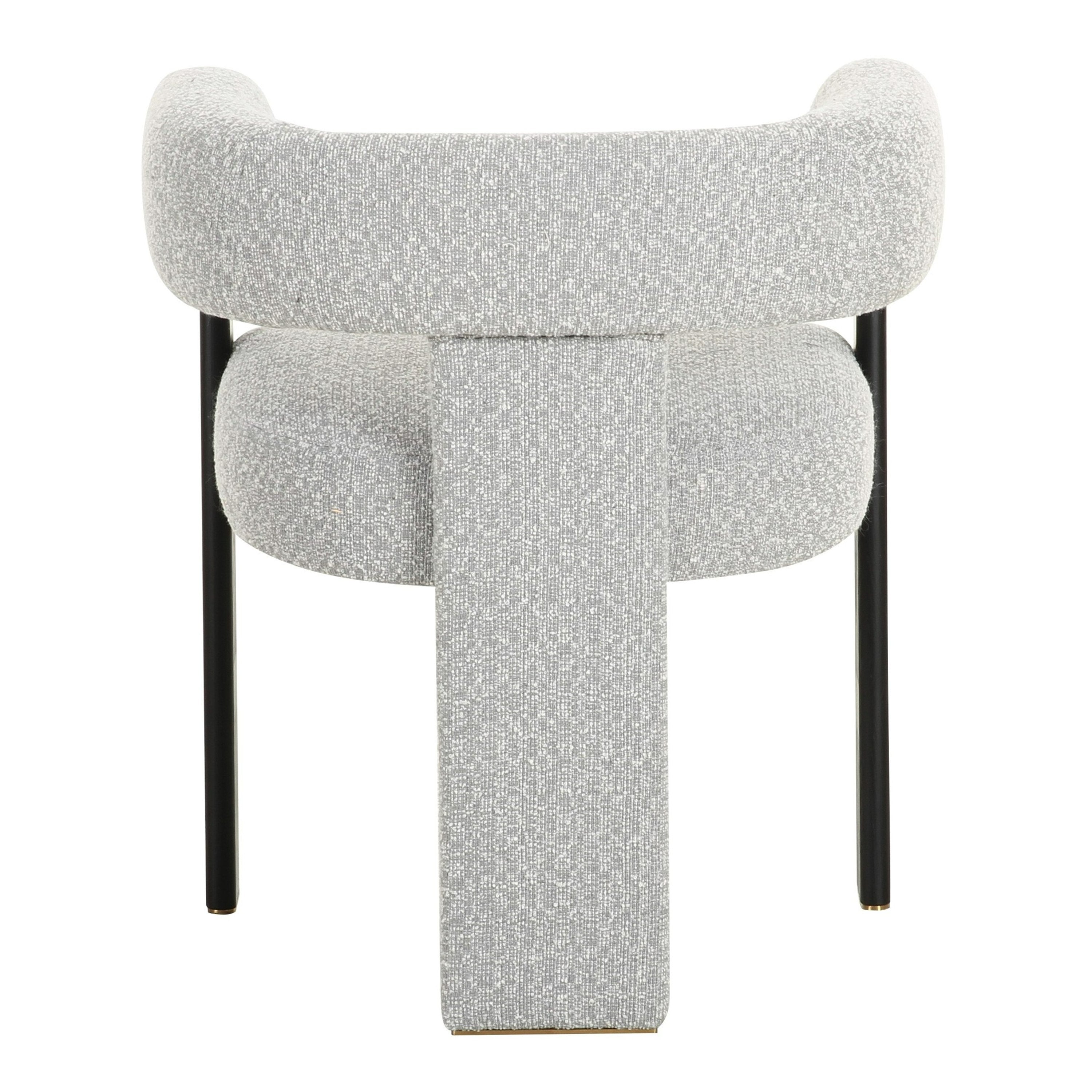 Kenmare - Modern Light Grey Fabric + Black Dining Chair - image 4