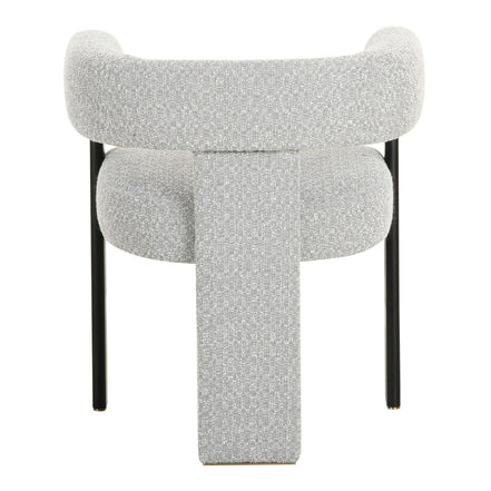 Kenmare - Modern Light Grey Fabric + Black Dining Chair - image 4