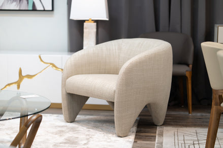 Halton - Modern Beige Fabric Accent Chair - image 2