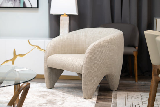 Halton - Modern Beige Fabric Accent Chair - image 2