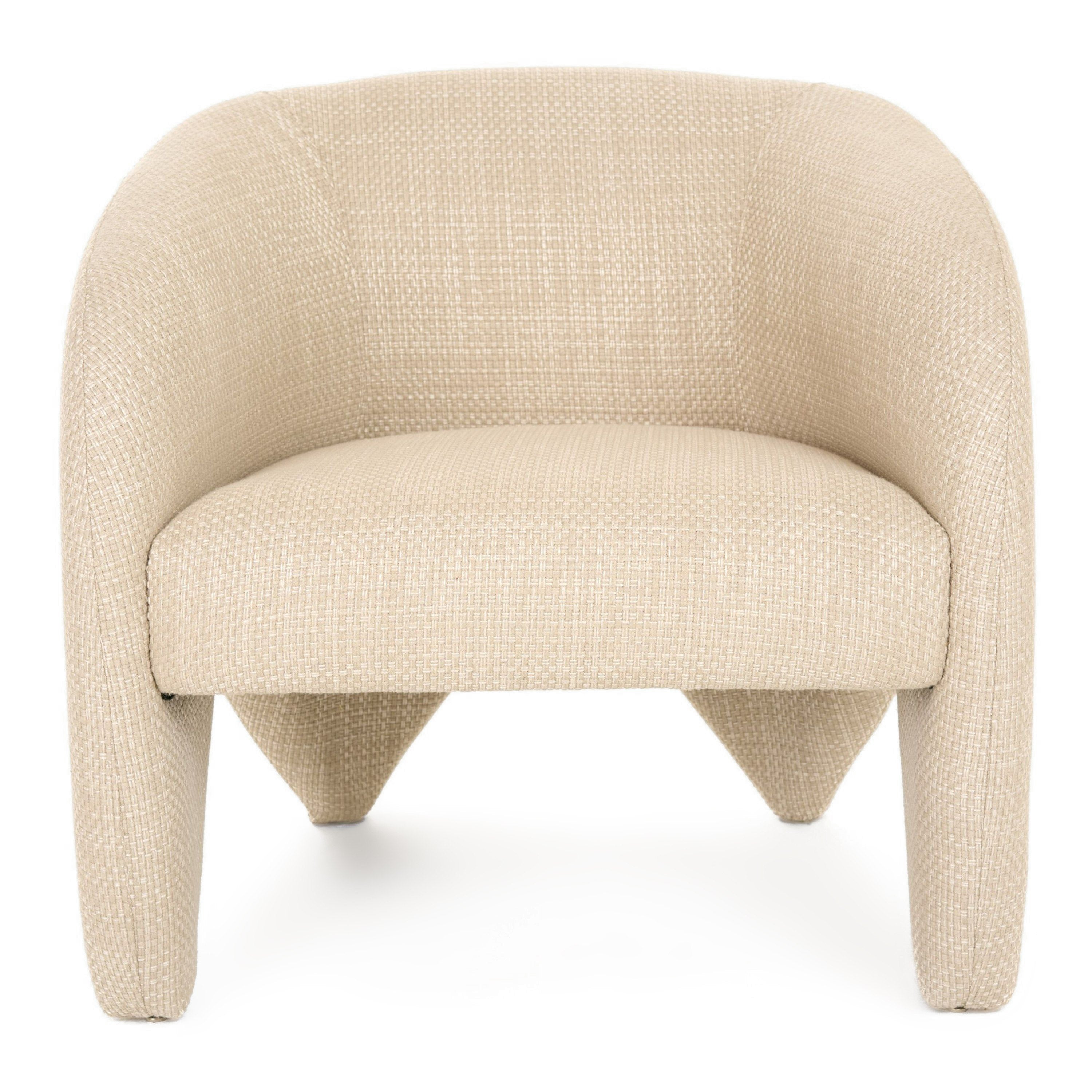 Halton - Modern Beige Fabric Accent Chair - image 3