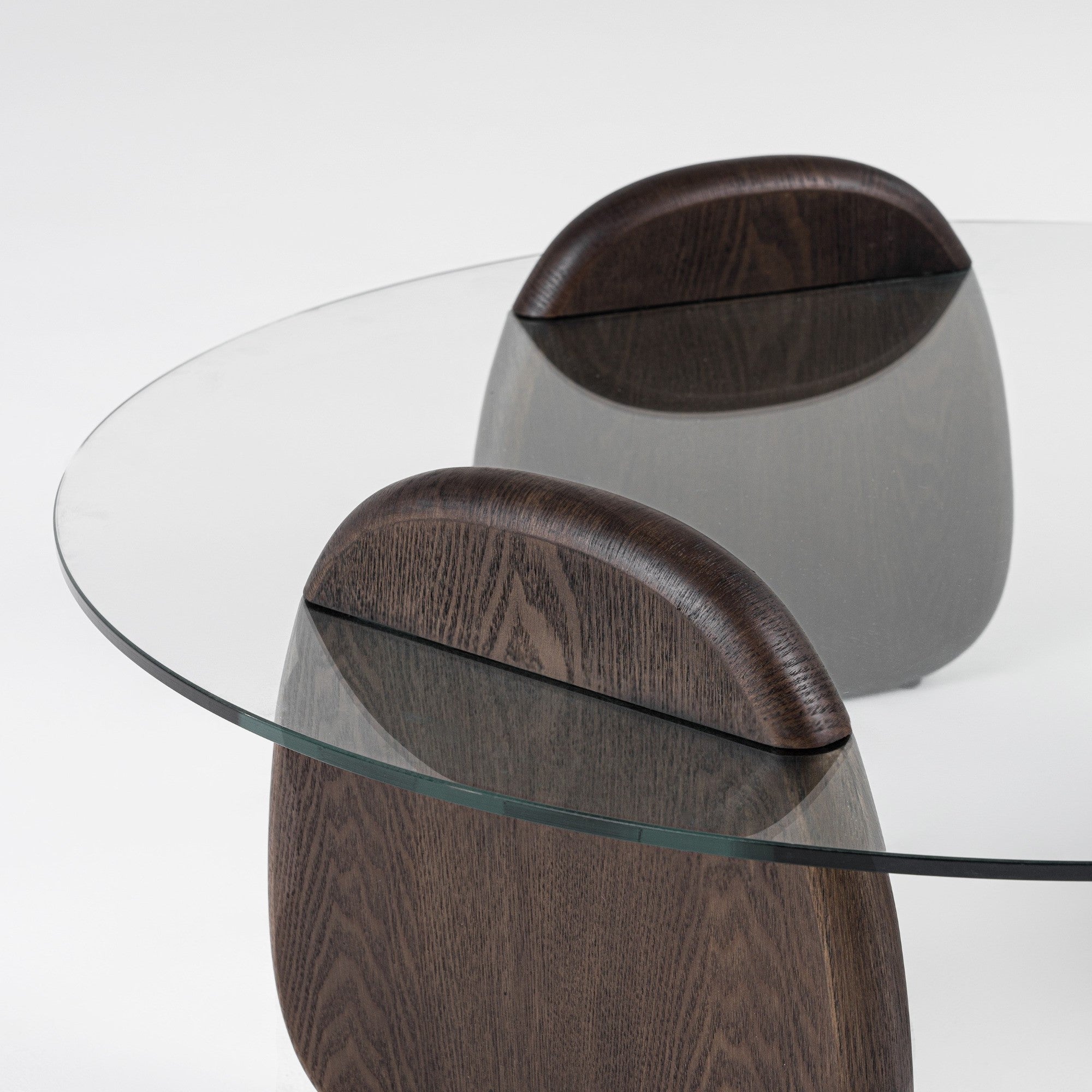 Buxton - Mid-Century Modern Glass + Dark Walnut Coffee Table - image 4