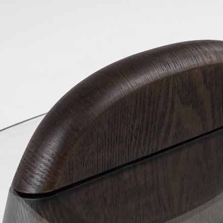 Buxton - Mid-Century Modern Glass + Dark Walnut Coffee Table - image 5