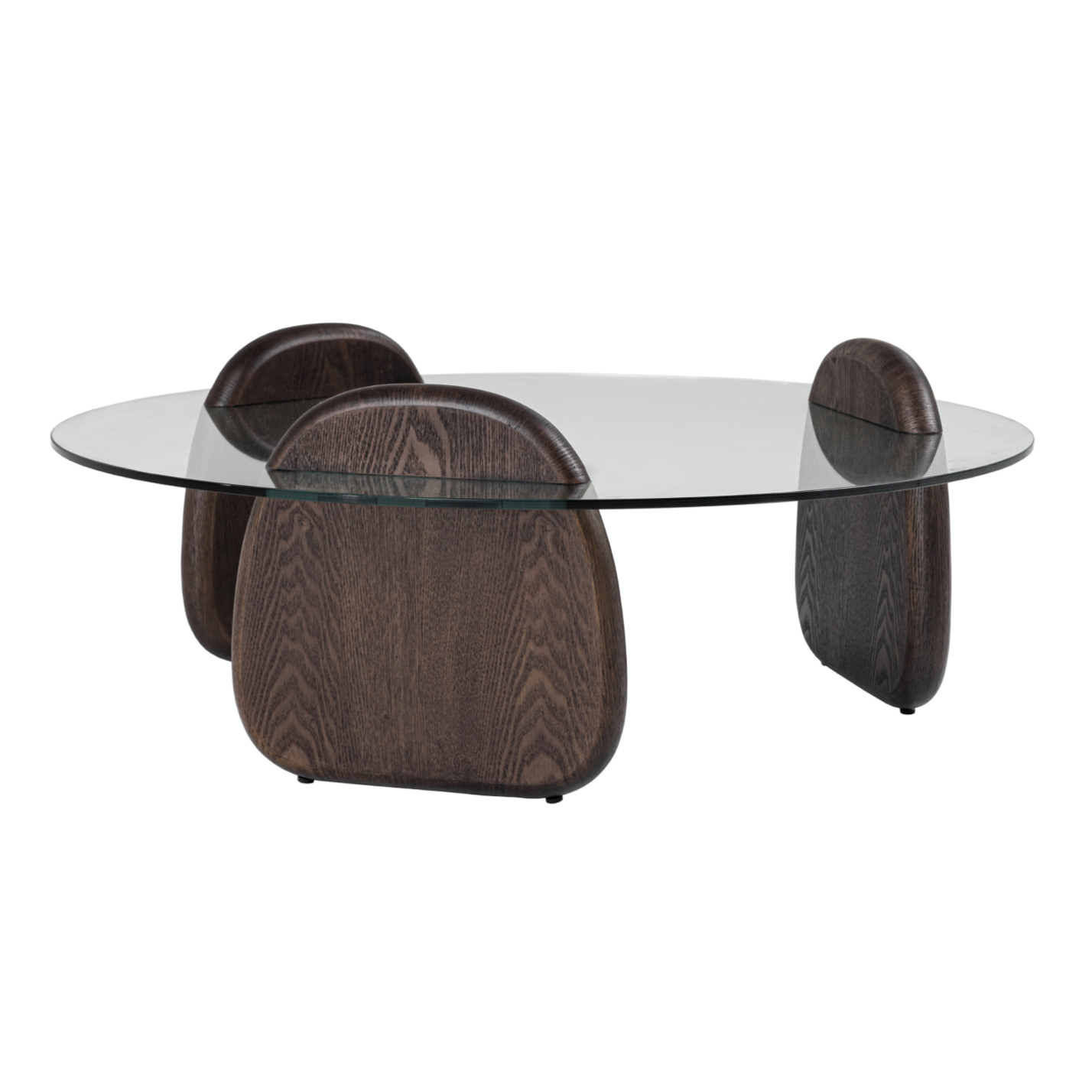 Buxton - Mid-Century Modern Glass + Dark Walnut Coffee Table - image 3